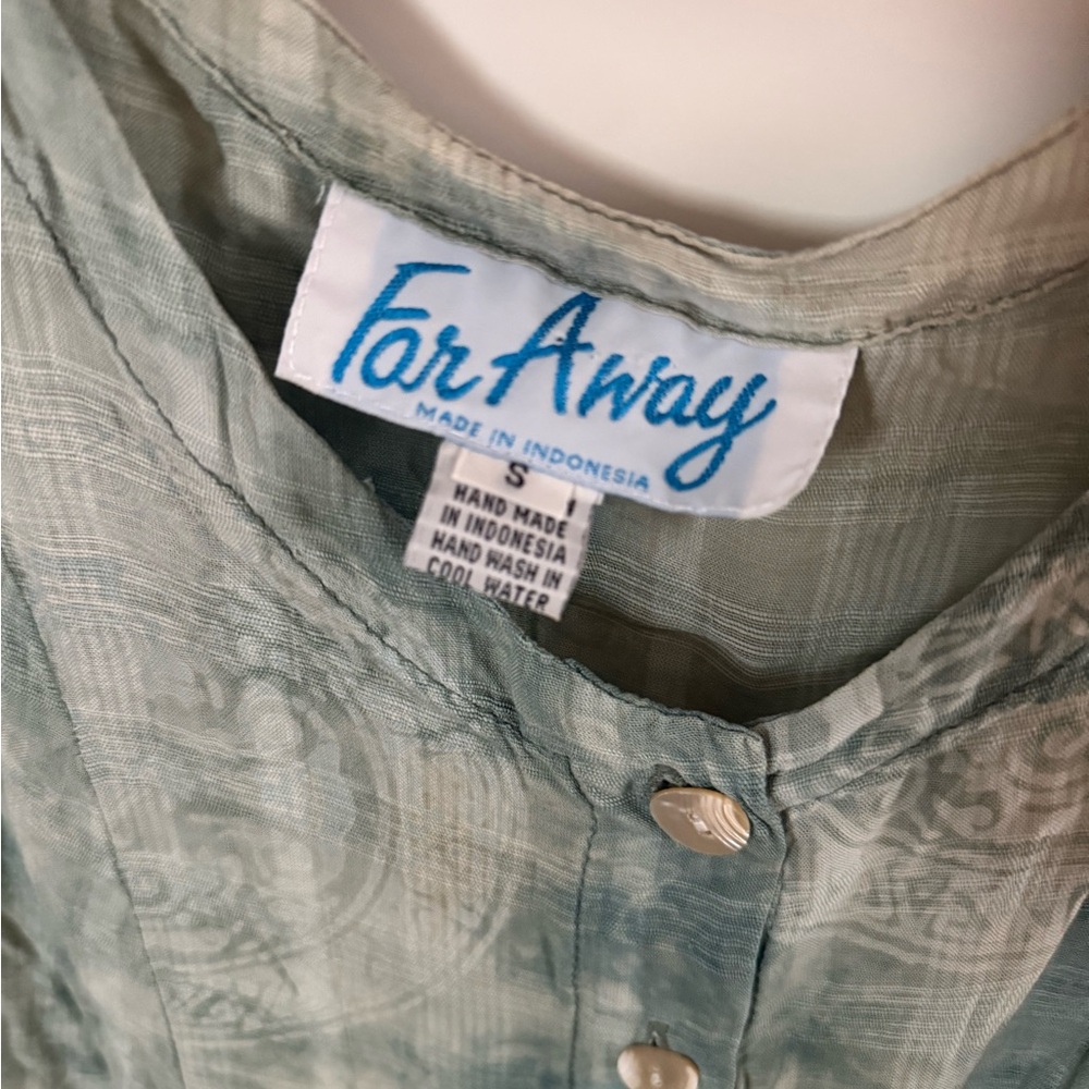 Vintage Far Away Green Button-Up Dress